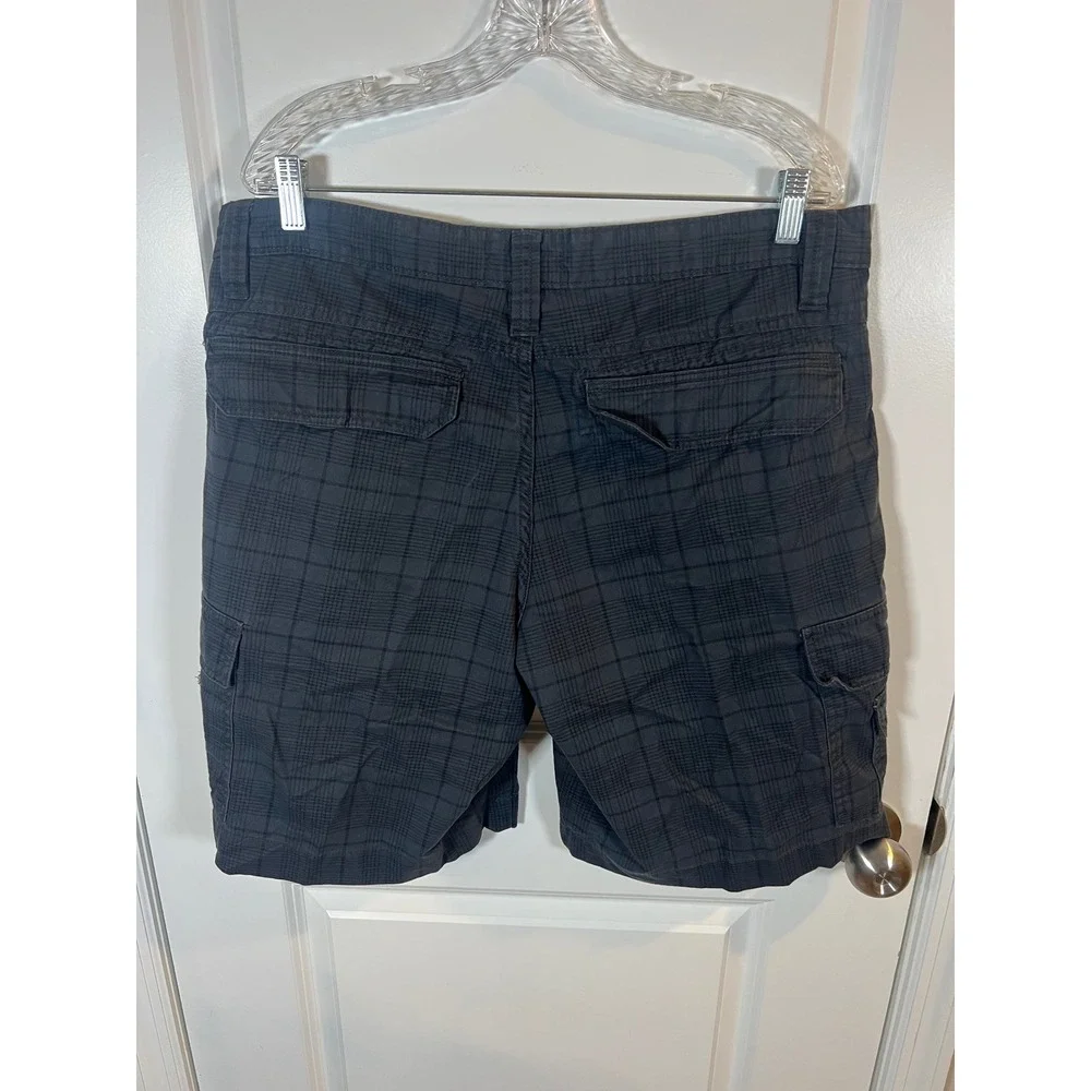 RedHead Mens Cargo Shorts Plaid Dark Grey 38